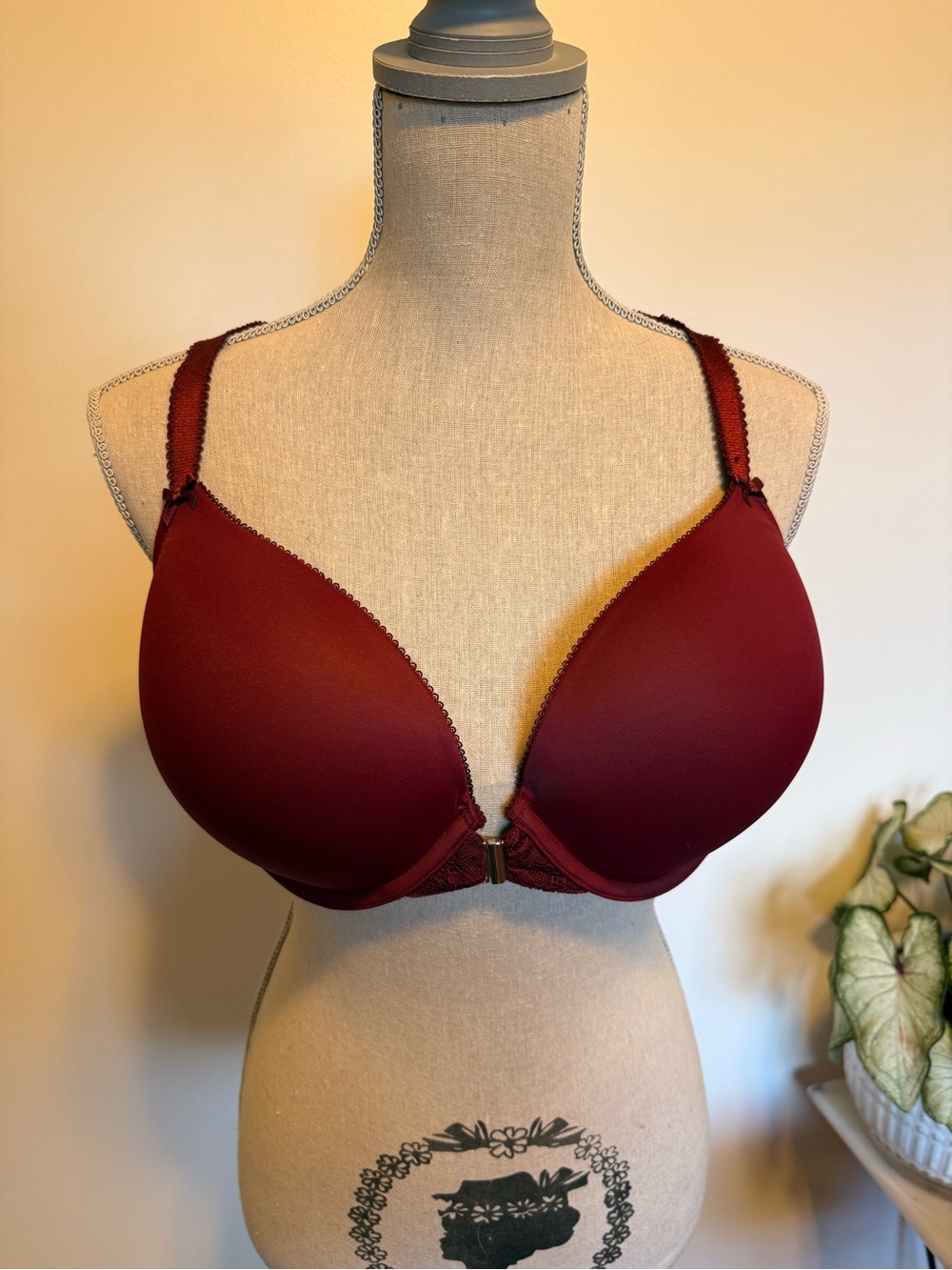 Women’s Front-Close Plunge Bra - Deep Wine